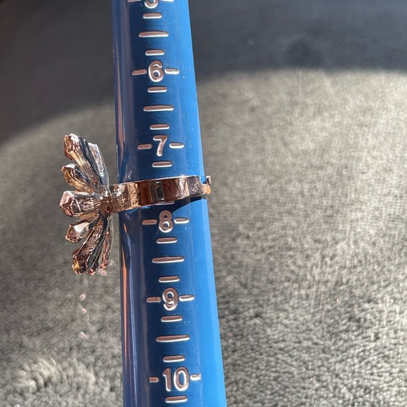 Vintage sparkly cocktail ring aurora borealis crystals adjustable - Picture 5 of 6